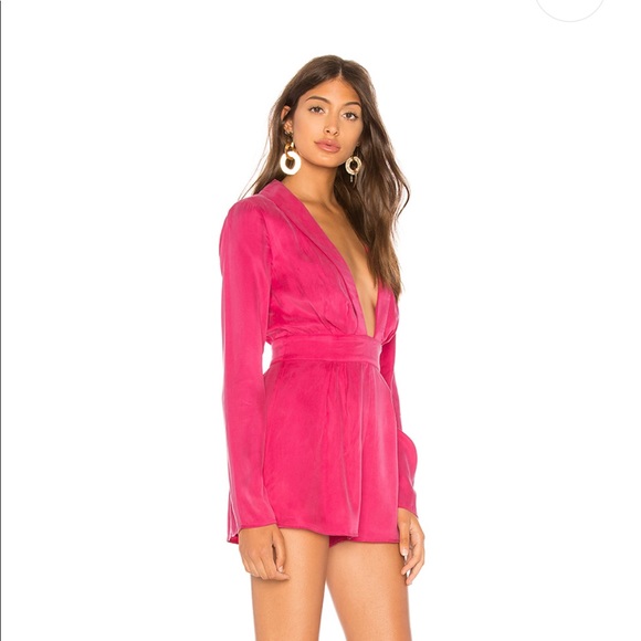 Revolve Lovers + Friends Tosh Romper Hot Pink - Picture 3 of 6